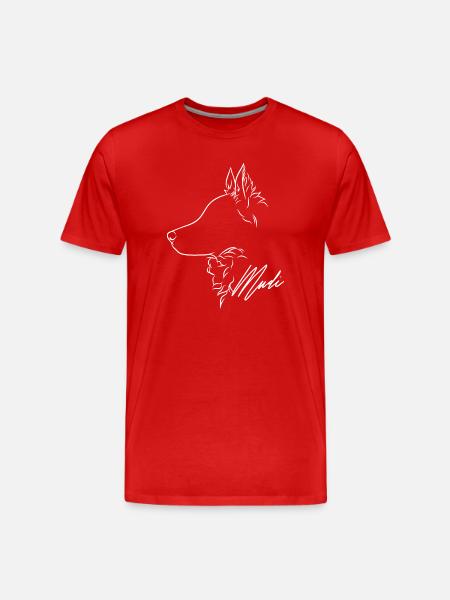 Mudi Profile Dog Dog Wilsigns - Men's Premium Organic T-Shirt - red