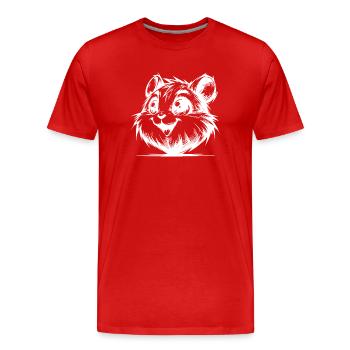 Funny hamster smile Rodent full of joie de vivre - Men's Premium Organic T-Shirt - red - Front - Damien (186cm)