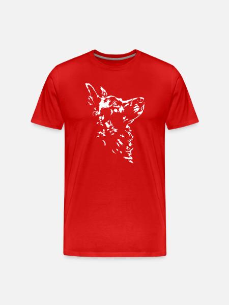 Mudi Silhouette Dog Dog Wilsigns - Men's Premium Organic T-Shirt - red