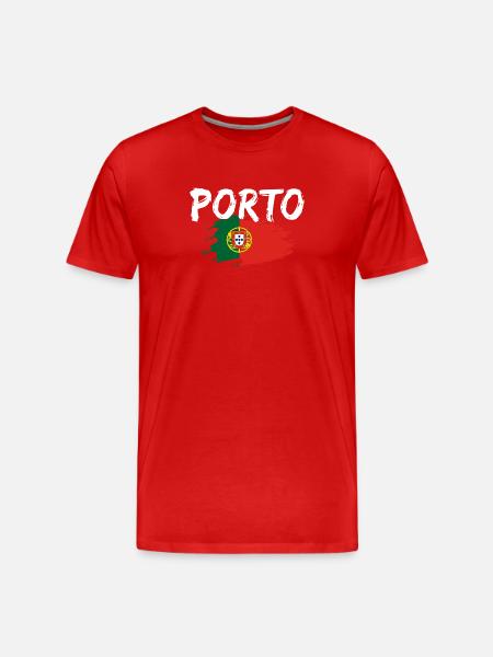 Porto Portugal Flag - Men's Premium Organic T-Shirt - red