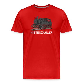 Compteur de rivets Locomotive ferroviaire Locomotive - T-shirt bio Premium Homme - rouge - Devant - Damien (186cm)