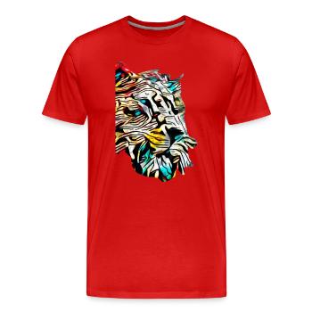lioness - Men's Premium Organic T-Shirt - red - Front - Damien (186cm)