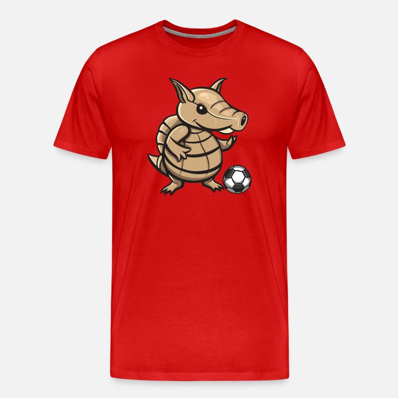 Armadillo Kicker Cartoon Design - Männer Premium Bio T-Shirt - Rot