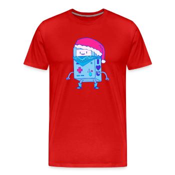 Kawaii Weihnachts-Roboter Santa Bot - Männer Premium Bio T-Shirt - Rot - Vorne - Damien (186cm)