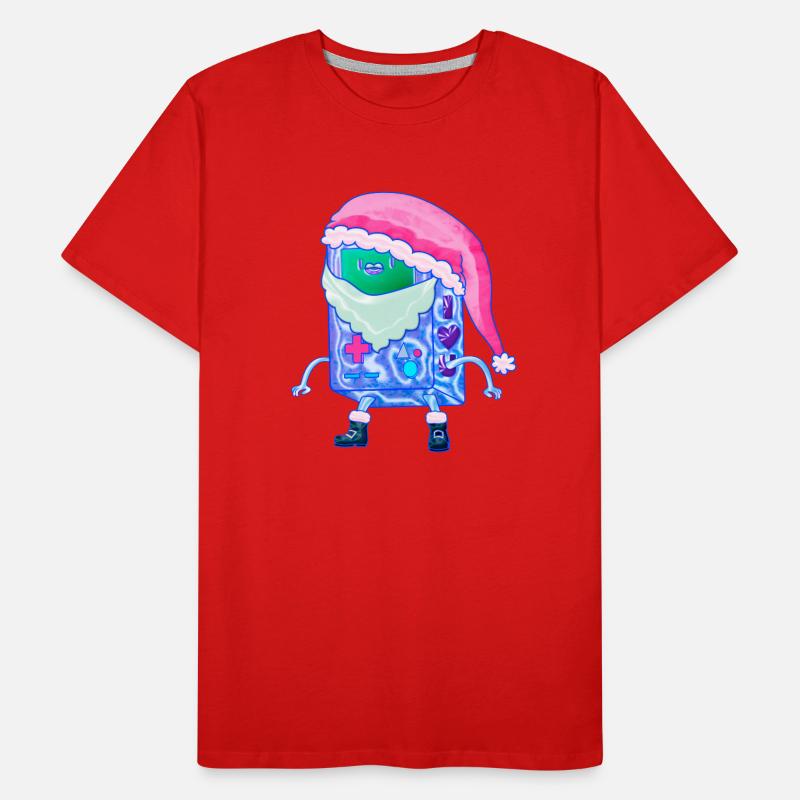 Console de jeu de Noël Kawaii Robot Santa T-shirt bio Premium Homme