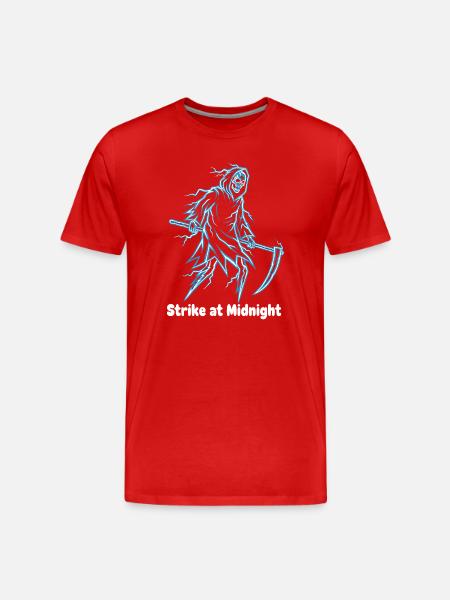 Midnight Skeleton Neon - Men's Premium Organic T-Shirt - red