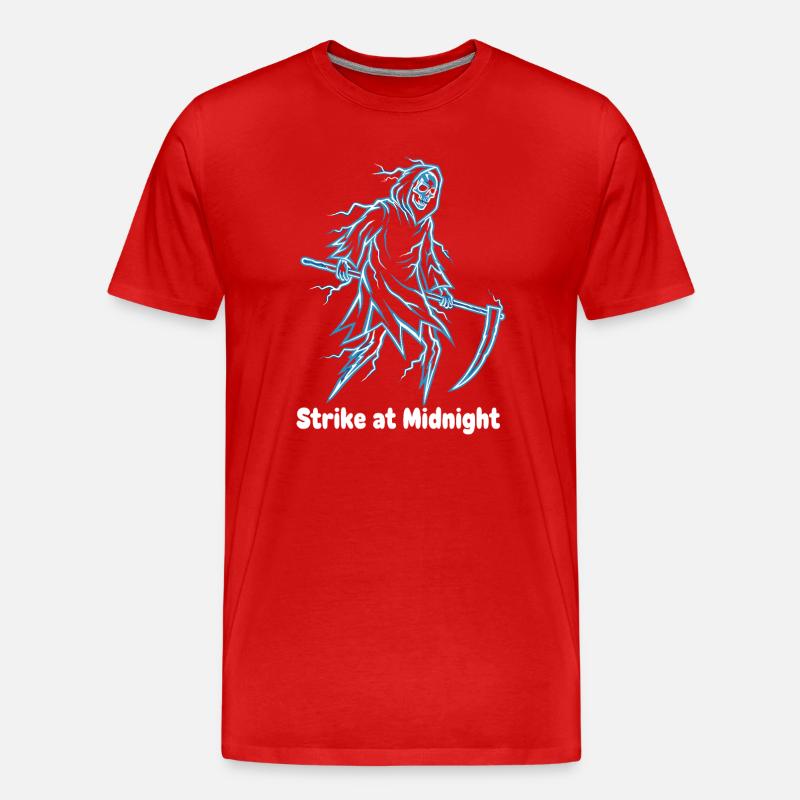 Mitternachts-Skelett Neon - Männer Premium Bio T-Shirt - Rot