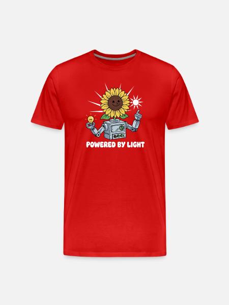 Sunflower Robot Light Ideas - Men's Premium Organic T-Shirt - red