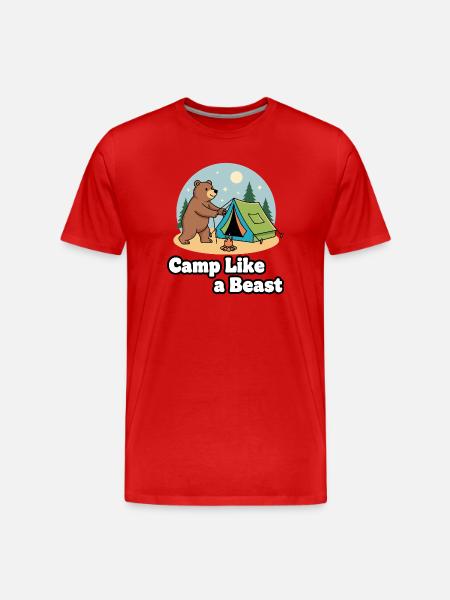 Camp Like a Beast - Men's Premium Organic T-Shirt - red