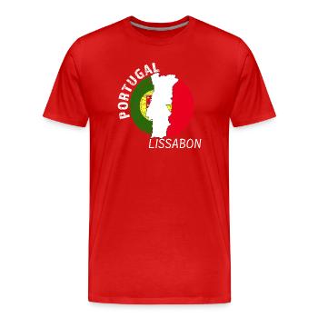 Lissabon - Männer Premium Bio T-Shirt - Rot - Vorne - Damien (186cm)