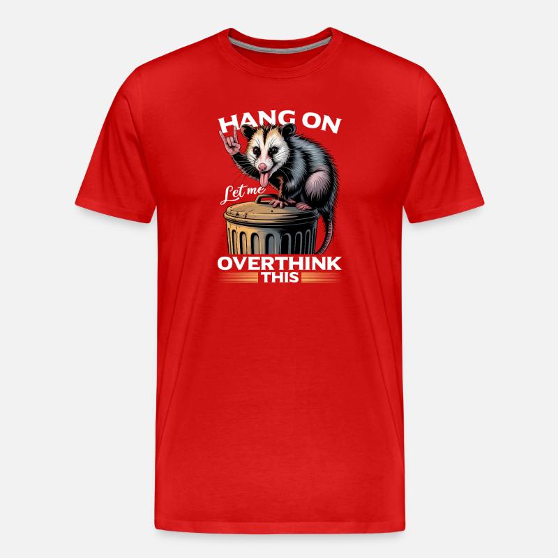 Funny Opossum - Männer Premium Bio T-Shirt - Rot