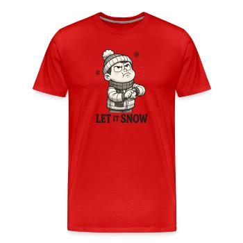 Let It Snow Irony - Men's Premium Organic T-Shirt - red - Front - Damien (186cm)