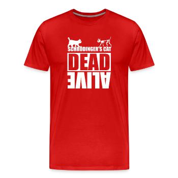 Schrödingers Katze - Männer Premium Bio T-Shirt - Rot - Vorne - Damien (186cm)
