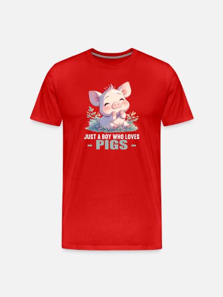 Pig Pig - Men's Premium Organic T-Shirt - red