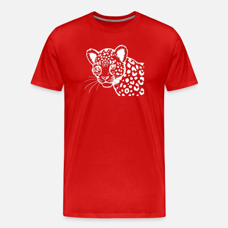 Leopard - Männer Premium Bio T-Shirt - Rot