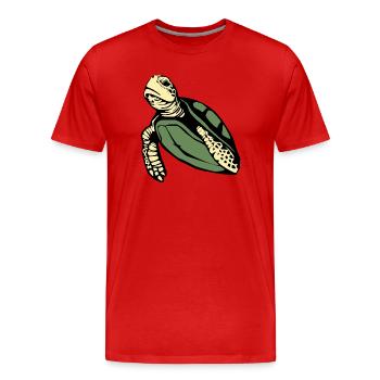 Tortue Tortues - T-shirt bio Premium Homme - rouge - Devant - Damien (186cm)