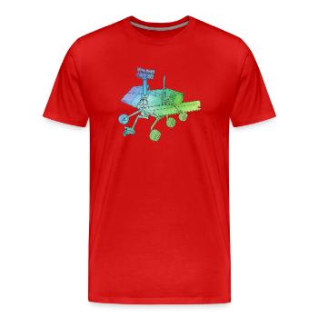 Aventure spatiale sur le rover martienne sur la planète rouge - T-shirt bio Premium Homme - rouge - Devant - Damien (186cm)