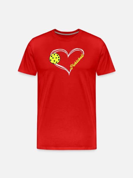 Pickleball Heart Neon Love - Men's Premium Organic T-Shirt - red