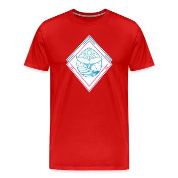 Wal Geometrische Formen – Trendy Hipster Design - Männer Premium Bio T-Shirt - Rot - Vorne - Damien (186cm)