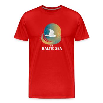 La mer Baltique, mer Baltique, mouette, côte, vagues, nature - T-shirt bio Premium Homme - rouge - Devant - Damien (186cm)