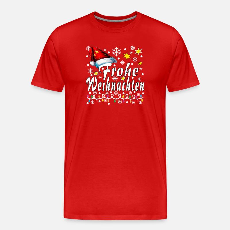 Frohe Weinachten - Männer Premium Bio T-Shirt - Rot
