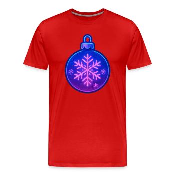 Weihnachtskugel Ornament - Männer Premium Bio T-Shirt - Rot - Vorne - Damien (186cm)