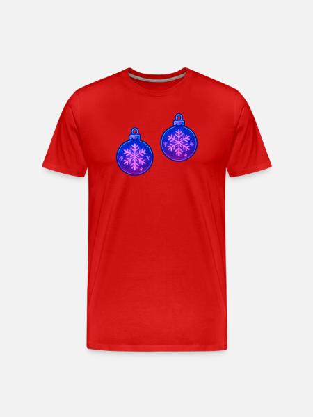 Weihnachtskugel Schneeflocke Ornament - Männer Premium Bio T-Shirt - Rot