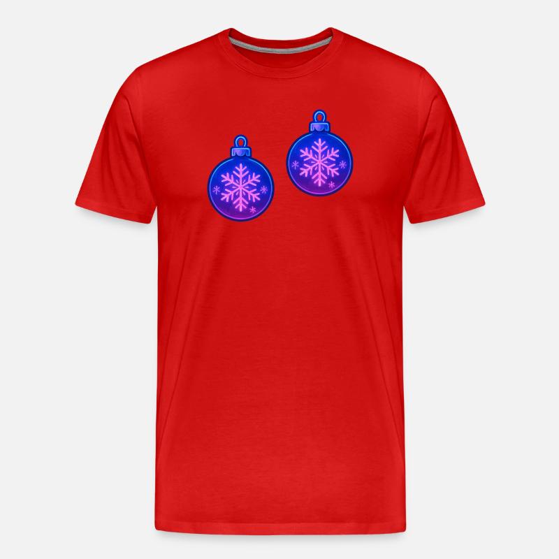 Weihnachtskugel Schneeflocke Ornament - Männer Premium Bio T-Shirt - Rot