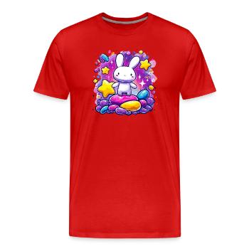 Kuschelbunny im Zuckersturm - Männer Premium Bio T-Shirt - Rot - Vorne - Damien (186cm)