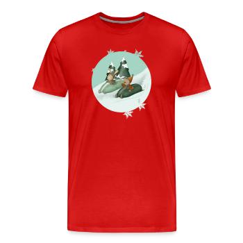 Lapin_taupe_luge - Männer Premium Bio T-Shirt - Rot - Vorne - Damien (186cm)