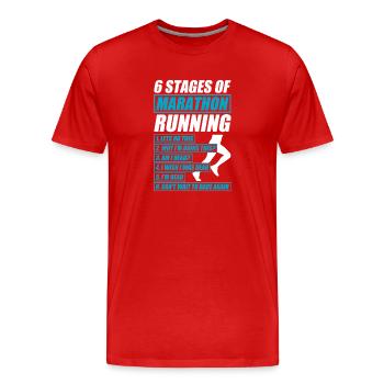 6 Stages of Marathon lustiges Lauf Joggen Läufer - Männer Premium Bio T-Shirt - Rot - Vorne - Damien (186cm)
