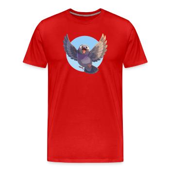 Tauben Taube - Männer Premium Bio T-Shirt - Rot - Vorne - Damien (186cm)