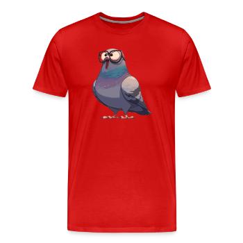 Tauben Taube - Männer Premium Bio T-Shirt - Rot - Vorne - Damien (186cm)