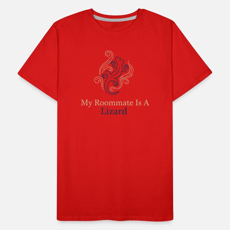 Mein Mitbewohner ist eine Echse Männer Premium Bio T-Shirt