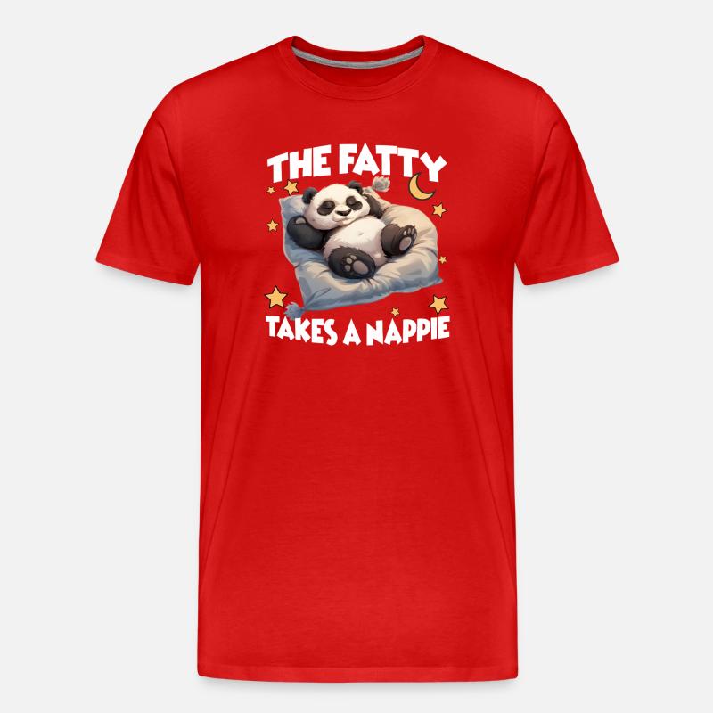 Lazy Panda Pyjamas Perfektes Nachthemd Panda - Männer Premium Bio T-Shirt - Rot