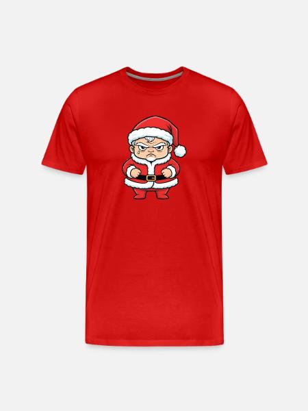 Angry Santa Claus cartoon anti christmas - Men's Premium Organic T-Shirt - red