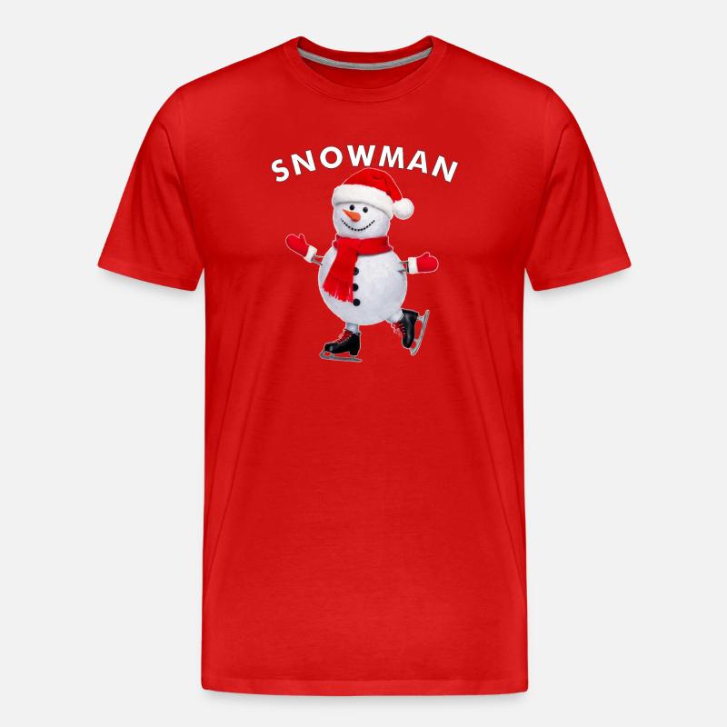 SNOWMAN - Männer Premium Bio T-Shirt - Rot