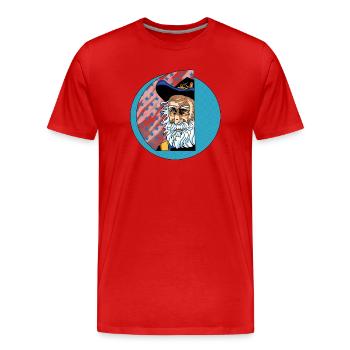 Patriotic Bearded Father – Americana Portrait - Men's Premium Organic T-Shirt - red - Front - Damien (186cm)