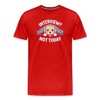 Fauler Labrador, verschlafener Welpe - Männer Premium Bio T-Shirt - Rot - Vorne - Damien (186cm)