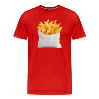 Frites Sac de restauration rapide - T-shirt bio Premium Homme - rouge - Devant - Damien (186cm)