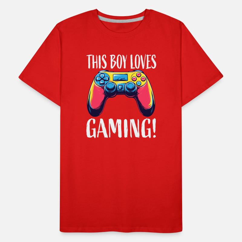Garçon adore la manette de jeu T-shirt bio Premium Homme