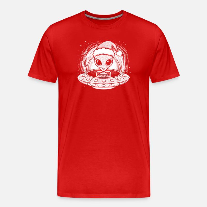 Winteralien im UFO Santa - Männer Premium Bio T-Shirt - Rot