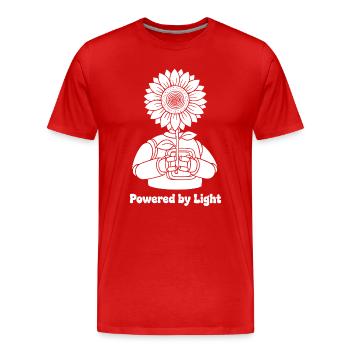Tournesol dans les mains lumière - T-shirt bio Premium Homme - rouge - Devant - Damien (186cm)