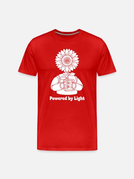 Sunflower in hands light power - Men's Premium Organic T-Shirt - red