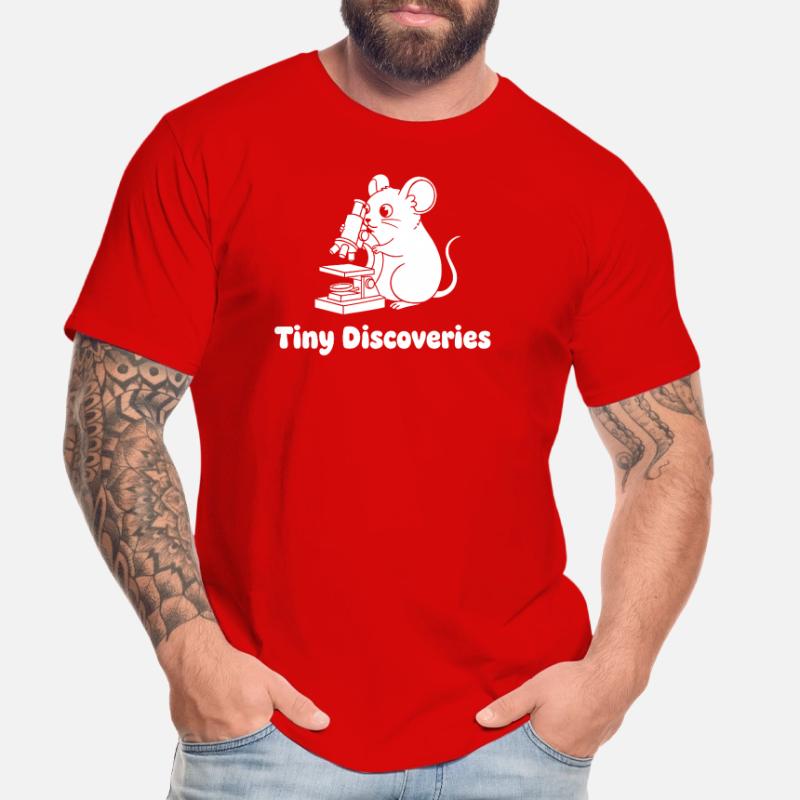 Petites découvertes : Souris devant le microscope T-shirt bio Premium Homme
