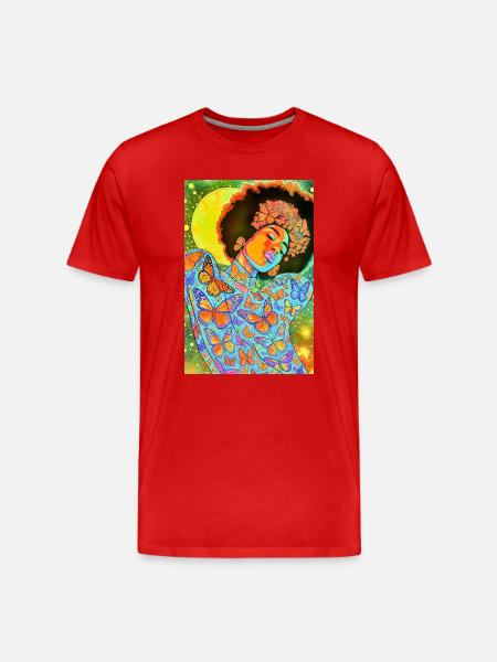 Butterfly Soul in Neon Bloom - Men's Premium Organic T-Shirt - red