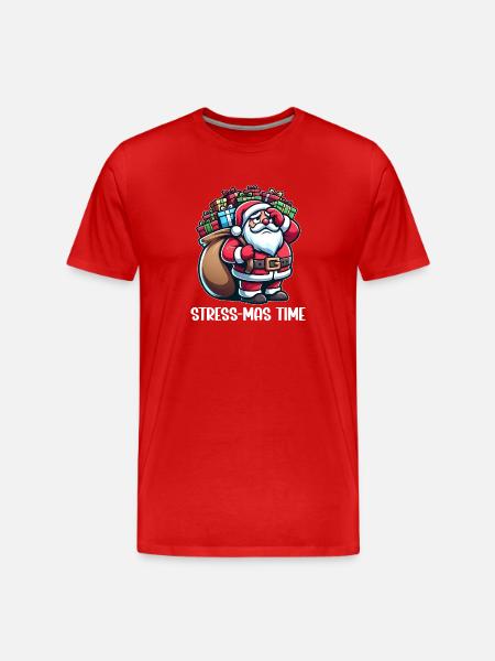 Weihnachtsstress - Männer Premium Bio T-Shirt - Rot