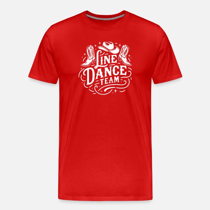 Line Dance Team Western Boots - Männer Premium Bio T-Shirt - Rot