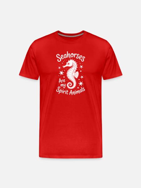 Seepferdchen Spruch Lustiges Seepferdchen Geschenk - Männer Premium Bio T-Shirt - Rot