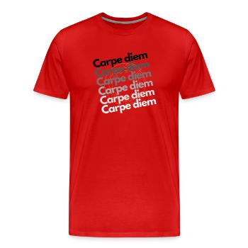 carpe diem - T-shirt bio Premium Homme - rouge - Devant - Damien (186cm)